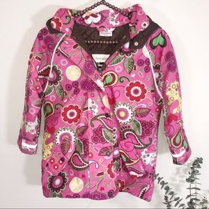 Hanna Andersson Pink Paisley Rain Puffer Coat